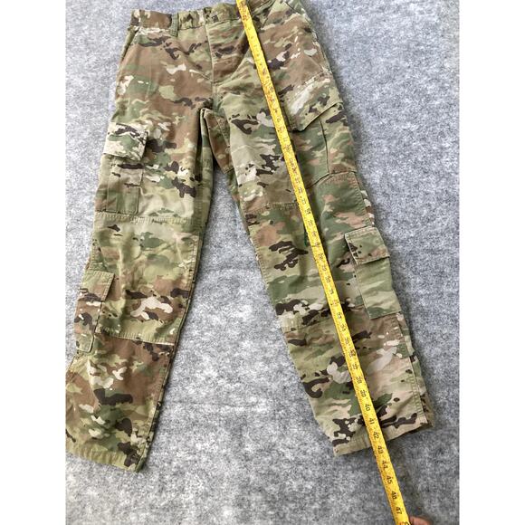 Army Camouflage Cargo Pants Mens W32 Combat Uniform Button Fly Insect Shields - Picture 6 of 10